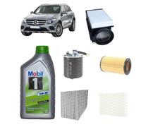 Kit tagliando 5 filtri + 6L olio 5W30 Mobil ESP per GLC X253 2143CC gasolio 220D 250D