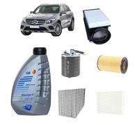 Kit tagliando 5 filtri + 6L olio Q8 5W30 per GLC X253 2143CC gasolio 220D 250D