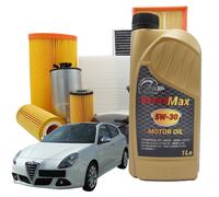 Kit Tagliando 5 litri olio motore Speed Max 5w30 Filtri per Alfa Romeo Giulietta