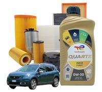 Kit Tagliando 5 litri olio motore Total Quartz Ineo First 0w30 per Peugeot 2008