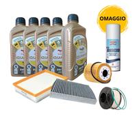KIT TAGLIANDO 5 LT OLIO TOTAL 5W30 INEO RCP + 4 FILTRI MOTORI PSA 1500 BLUE HDI
