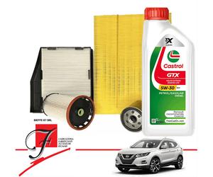 KIT TAGLIANDO + 5LT CASTROL RN17 NISSAN QASHQAI J11 1.5 DCI 81KW 110CV DAL 2013