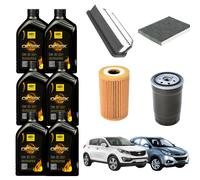 Kit Tagliando 6 Lt Olio 5W30 C3 + 4 Filtri Hyundai ix35 Kia Sportage SL 1.7 CRDi
