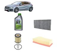 Kit tagliando + 6L Olio Mobil 5W30 ESP per Classe A W176 Benzina dal 2012 al 2018