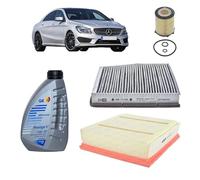 Kit tagliando + 6L olio Q8 5W30 per CLA coupé C117 benzina CLA180 CLA200 CLA 220 CLA250