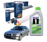 KIT TAGLIANDO 7LT OLIO + 4 FILTRI BOSCH BMW 3 (E46) 330 d KW 150 CV 204