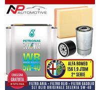 KIT TAGLIANDO ALFA 156 1.9 JTD JTDM 116 120 150 CV 2001>+5L OLIO SELENIA WR 5W40