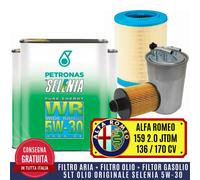 KIT TAGLIANDO ALFA 159 2.0 JTD JTDM 136 / 170 CV 2005>+5 LT OLIO SELENIA WR 5W30
