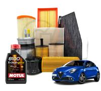 Kit tagliando Alfa Mito 1.4 51 57 KW 78 cv Filtri UFI 3LT MOTUL 5W40