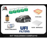 Kit tagliando Alfa Mito 1.6 JTDM 115 120cv 85 88 kw UFI +5l Olio selenia WR 5w30