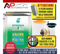 KIT TAGLIANDO ALFA ROMEO GIULIETTA 2.0 JTD 140 CV 2010>+5 L OLIO SELENIA WR 5W30