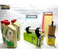 KIT TAGLIANDO AUDI A4 08> 8K2 8K5 B8 2.0 TDI 5L CASTROL 5W30 EDGE FST + 4 FILTRI