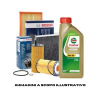 KIT TAGLIANDO AUDI A4 B8 8K 2.0 TDI FILTRI BOSCH + OLIO CASTROL 5W30LL 5LT
