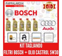 Kit tagliando audi a4 B8 8K 2.0 tdi filtri bosch + olio castrol edge 5w30 5lt