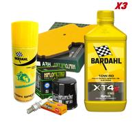 KIT TAGLIANDO BARDAHL XT4-S 10W50 FILTRO OLIO ARIA CANDELE SPRAY ER-6N 2007/2008