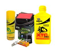 Kit tagliando Bardahl XTC 15W50 filtro olio aria candele spray VT C Shadow 600