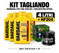 Kit Tagliando Bardahl XTC C60 15W-50 4 Litri + Filtro Olio Hiflofiltro HF204