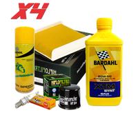 Kit tagliando Bardahl XTM 20W50 filtro olio aria candele spray GPZ 500 S 2003