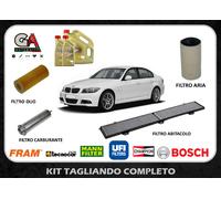 Kit tagliando BMW 320d e90 e91 120kw 163cv 4 filtri + 6lt olio Castrol 5w30 LL