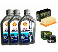KIT/TAGLIANDO BMW F/800 R 2010 AL 2015 FILTRI HIFLO OLIO ARIA SHELL ULTRA 10W40