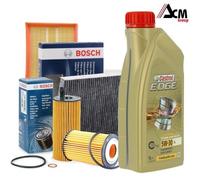 KIT TAGLIANDO BOSCH + 4LT OLIO CASTROL 5W30LL GOLF 7 VII 1.4 TGI CNG