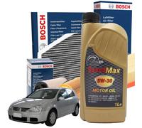 Kit Tagliando Bosch 5 Litri Olio Motore Speed Max 5w30 per Volkswagen Golf V