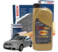 Kit Tagliando Bosch 5 Litri Olio Motore Speed Max 5w40 per Volkswagen Golf V