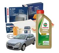 Kit Tagliando Bosch 5L Olio Castrol Edge 5W30 C3 per Opel Astra H