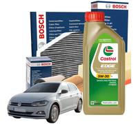 Kit Tagliando Bosch 5L Olio Castrol Edge LL 5W30 Volkswagen Polo