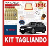 KIT TAGLIANDO BOSCH +5LT DI CASTROL 5W30 VW TIGUAN 2.0 TDI 1.6 TDI 85KW 115CV