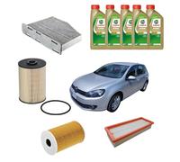 KIT TAGLIANDO BOSCH VW GOLF 6 1.6 TDI OLIO CASTROL 5W30LL 5LT 4 FILTRI