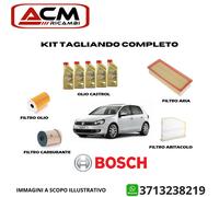 KIT TAGLIANDO BOSCH VW GOLF 6 1.6 TDI OLIO CASTROL 5W30LL 5LT 4 FILTRI