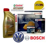 Kit tagliando BOSCH VW GOLF VI 6 1.6 TDI 77 KW 5l OLIO CASTROL Professional 5W30