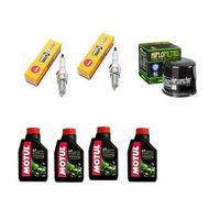 KIT TAGLIANDO CANDELA NGK FILTRO OLIO HIFLO + OLIO MOTORE MOTUL COMPATIBILE CON Aprilia Dorsoduro 750 SMV 2008 2013