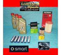 KIT TAGLIANDO + CANDELE SMART COUPE CABRIO 450 0.6 600 BENZINA CASTROL 5W30