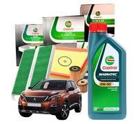 Kit Tagliando Castrol 3 Filtri + 5L Olio 0W30 C2 Per Peugeot 3008 1.5 BlueHDi