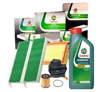 Kit Tagliando Castrol 4 Filtri 4L Olio 5W30 Magnatec C2 Berlingo C4 3008 1.6HDi