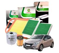 Kit Tagliando Castrol 4 Filtri Qualità OE per Peugeot 208 1.4/1.6 BlueHDi
