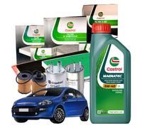 Kit Tagliando Castrol + 4LT Magnatec 5w40 C3 Fiat Grande Punto 1.3 D MultiJet