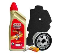 Kit tagliando Castrol 5W40 filtro olio aria candela NGK Beverly Scarabeo 400 500