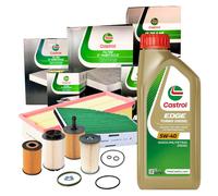 Kit Tagliando CASTROL Audi A3 2.0 TDI 4 Filtri + 5L Olio EDGE 5W40 BKD CBAB CFFB