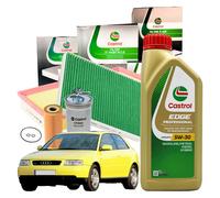 Kit Tagliando Castrol Audi A3 8L1 1.9 TDI 4 Filtri + 5LT Olio LongLife III