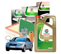 Kit Tagliando Castrol Audi A4 B6 1.9 TDI 4 Filtri 5L Olio 5W30 LL