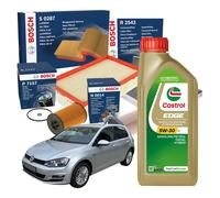 Kit Tagliando Castrol Edge 5w30 LL 5LT 4 Filtri Bosch VW Golf VII 7 1.6 TDI