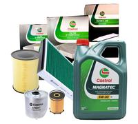 Kit Tagliando CASTROL Ford Focus III 1.6 TDCi + 4 Filtri 4L Magnatec 5W30 A5