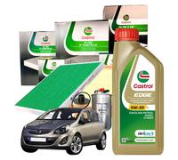 Kit Tagliando Castrol Opel Corsa D 1.3 CDTI - 4 Filtri + 4L Castrol Edge 5W30 C3