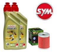 Kit tagliando Castrol Power 1 10W40 filtro olio Sym Maxsym 400 PER SCOOTER SYM