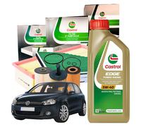 Kit Tagliando Castrol Vw Golf VI 5K1 2.0 TDI 4 Filtri + 5 Litri Edge 5W40 TD
