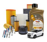 Kit Tagliando Citroen C1 Peugeot 107 1.0 3 Filtri 3lt Olio 3 Candele Bosch