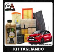 Kit Tagliando Citroen C1 Peugeot 108 Toyota Aygo 51 kw 3 filtri + 3 lt olio 5w30